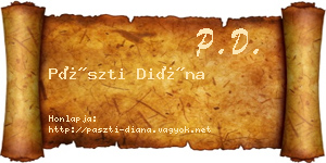 Pászti Diána névjegykártya