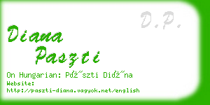 diana paszti business card
